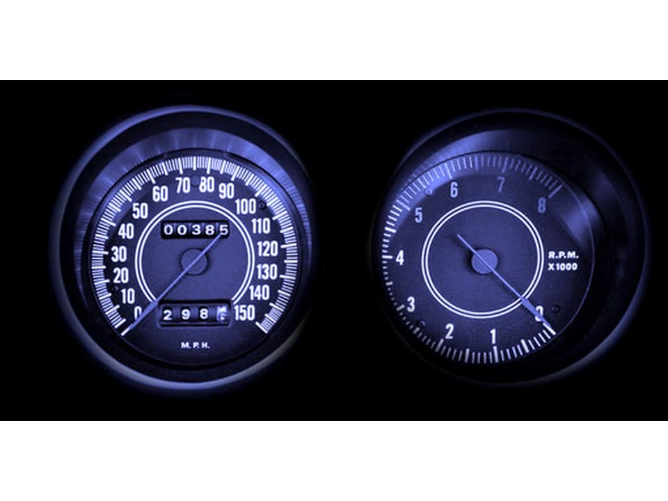 MP-644-BAR-UB-BLU 1964-74 Barracuda Ultra Bright Blue LED Gauge Light Kit